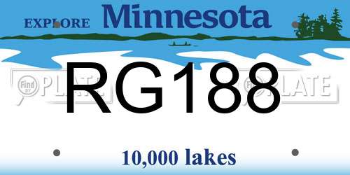 RG188 Minnesota License Plate