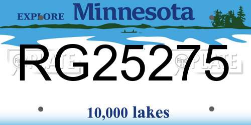 RG25275 Minnesota License Plate