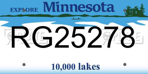 RG25278 Minnesota License Plate