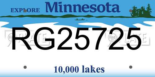 RG25725 Minnesota License Plate
