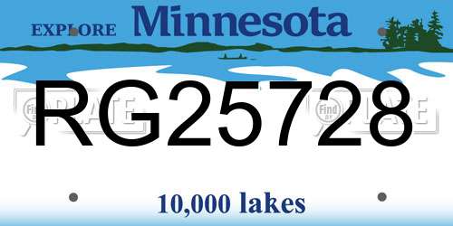 RG25728 Minnesota License Plate