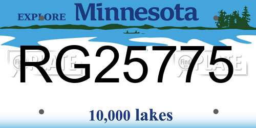 RG25775 Minnesota License Plate