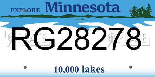 RG28278 Minnesota License Plate