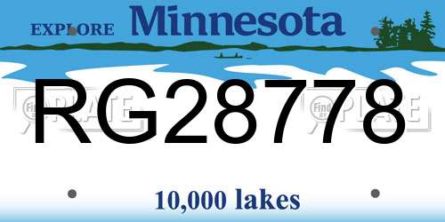 RG28778 Minnesota License Plate