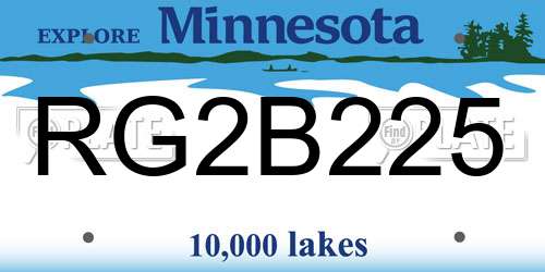 RG2B225 Minnesota License Plate