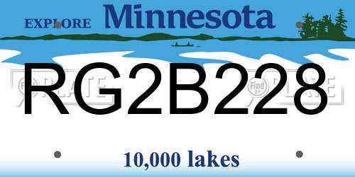 RG2B228 Minnesota License Plate