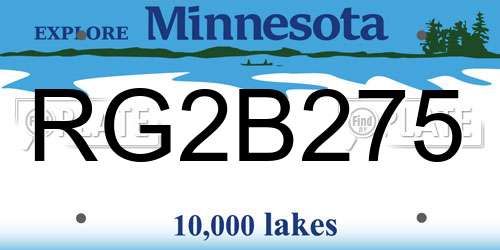 RG2B275 Minnesota License Plate