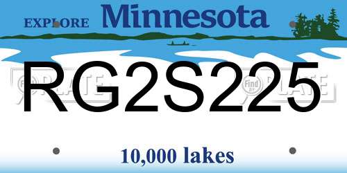 RG2S225 Minnesota License Plate