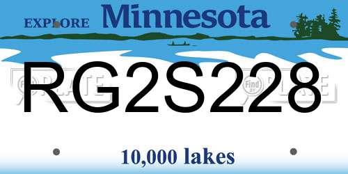 RG2S228 Minnesota License Plate