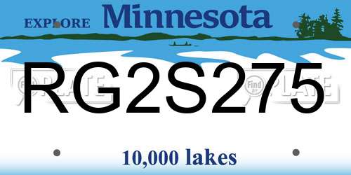 RG2S275 Minnesota License Plate