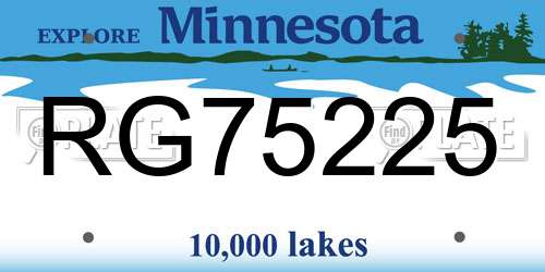 RG75225 Minnesota License Plate
