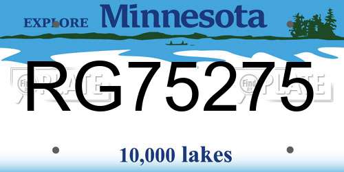 RG75275 Minnesota License Plate