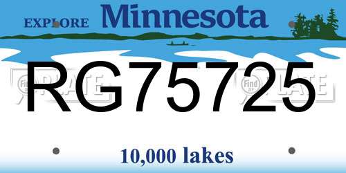 RG75725 Minnesota License Plate