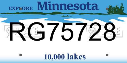 RG75728 Minnesota License Plate