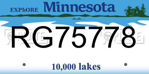 RG75778 Minnesota License Plate