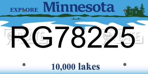 RG78225 Minnesota License Plate