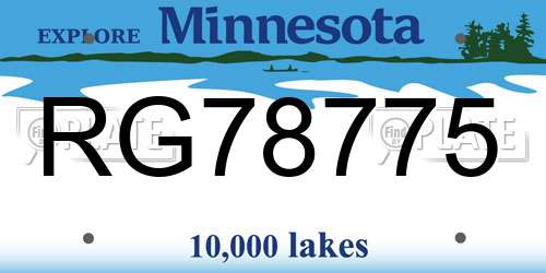 RG78775 Minnesota License Plate