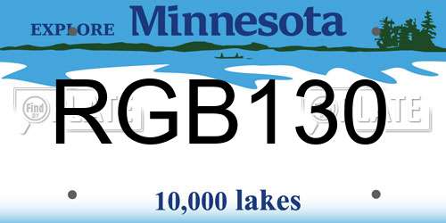 RGB130 Minnesota License Plate