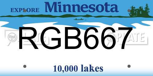 RGB667 Minnesota License Plate