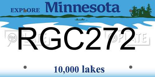 RGC272 Minnesota License Plate