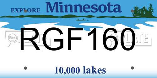 RGF160 Minnesota License Plate