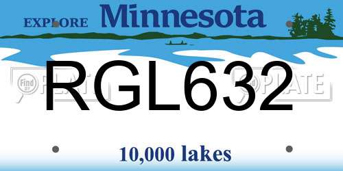 RGL632 Minnesota License Plate
