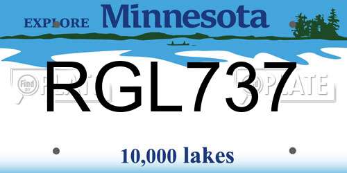 RGL737 Minnesota License Plate