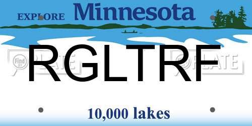 RGLTRF Minnesota License Plate