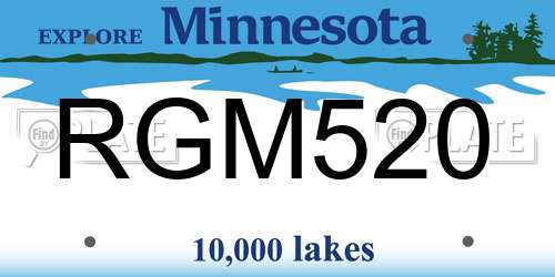 RGM520 Minnesota License Plate
