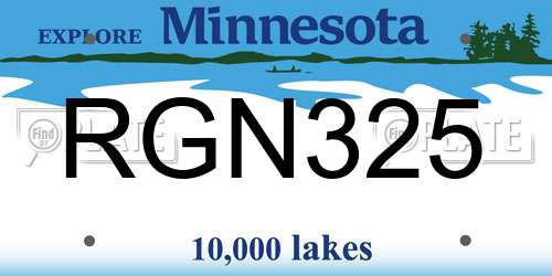 RGN325 Minnesota License Plate