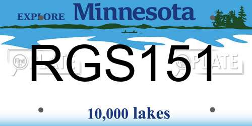 RGS151 Minnesota License Plate