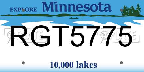 RGT5775 Minnesota License Plate