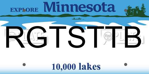 RGTSTTB Minnesota License Plate