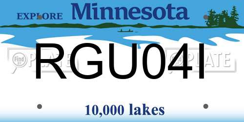 RGU04I Minnesota License Plate