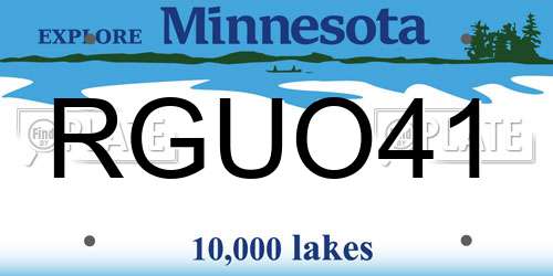 RGUO41 Minnesota License Plate