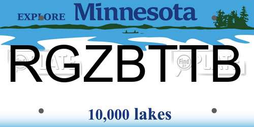 RGZBTTB Minnesota License Plate