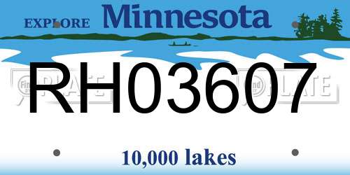 RH03607 Minnesota License Plate