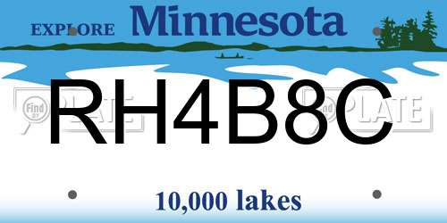 RH4B8C Minnesota License Plate
