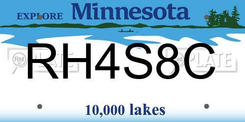 RH4S8C Minnesota License Plate