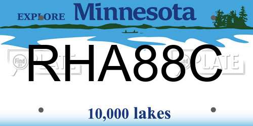 RHA88C Minnesota License Plate