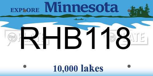 RHB118 Minnesota License Plate