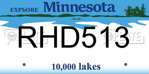 RHD513 Minnesota License Plate