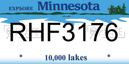 RHF3176 Minnesota License Plate