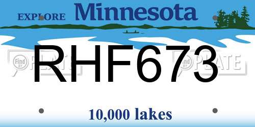 RHF673 Minnesota License Plate