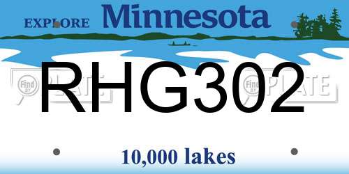 RHG302 Minnesota License Plate