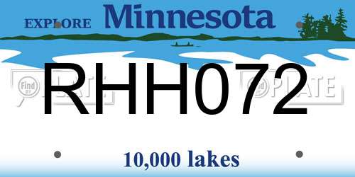 RHH072 Minnesota License Plate