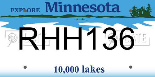RHH136 Minnesota License Plate