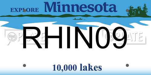RHIN09 Minnesota License Plate