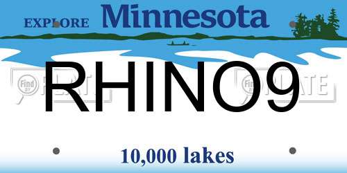 RHINO9 Minnesota License Plate