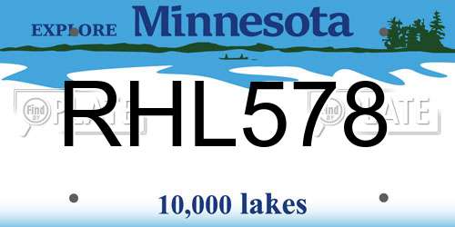 RHL578 Minnesota License Plate